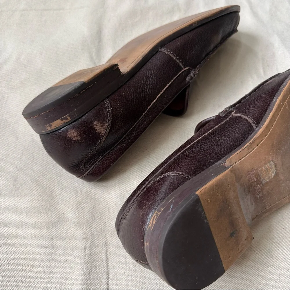Coach Men's Size 9.5 D Thomas Brown Pebbled Leather Slip On Loafer Minimalist